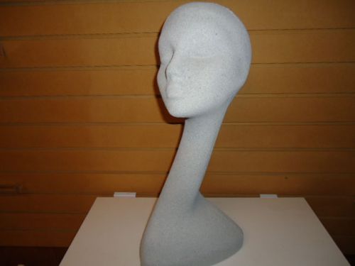 DURASTONE tm Grey Granite 20&#034;H Swan Neck Mannequin Head