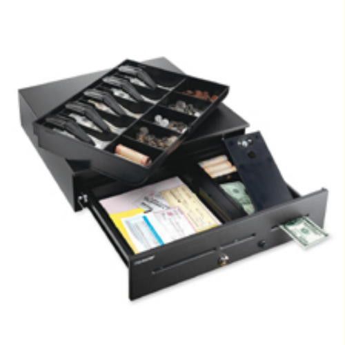 New steelmaster cash drawer, 5 bill, 5 coin, 3 media slot, black,4.75&#034;x18x16.75 for sale