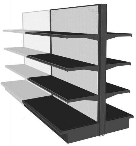 Madix gondola shelving package 54&#034; h, 16&#034; base 3 or 4 ft wide, black or oyster for sale