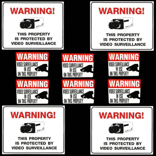 Cctv video security zoom spy camera warning yard signs+window sticker decal lot for sale