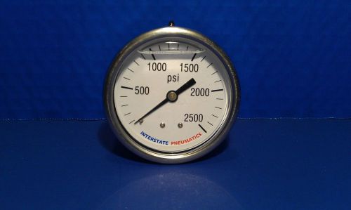 Oil Filled Pressure Gauge 1/4&#034; Brass NPT Back Mount 2500 PSI 2.5&#034; Chrome Case