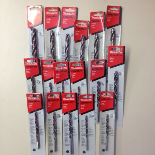 Makita Drill Bits (17 pieces ) Wood/Plastic/Metal Drilling