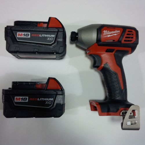 New Milwaukee 2656-20 18V 1/4 Cordless Impact,(2) 48-11-1840 4.0 AH Battery  M18