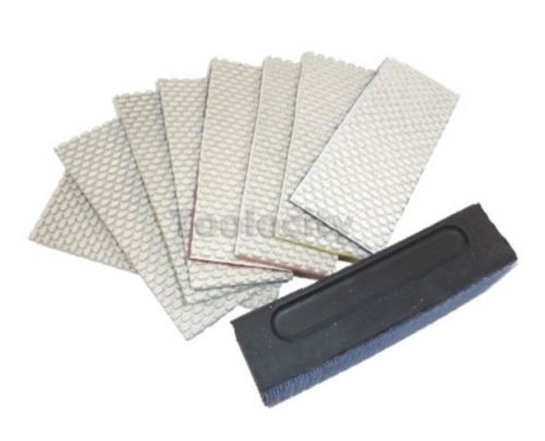 Diamond Hand Polishing Sheets - 8pcs with Rubber Backer