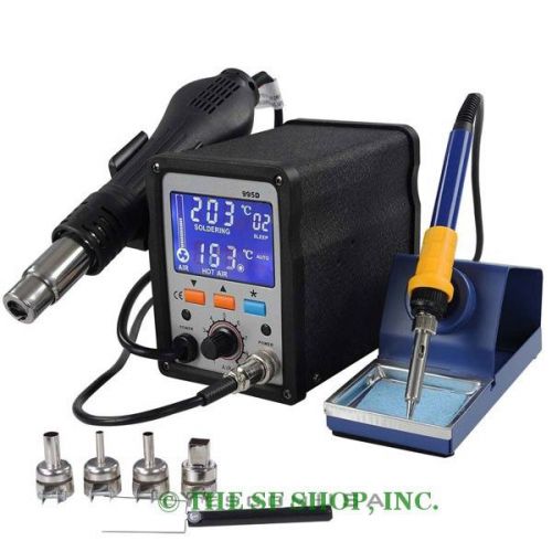 SMD Hot Air Gun Iron Rework Soldering Station Big LCD Display