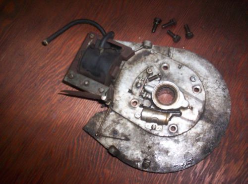 Nice original briggs &amp; stratton gas engine model wmb ignition plate &amp; governor ! for sale