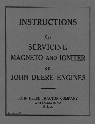 John Deere Magneto and Igniter Service Instructions