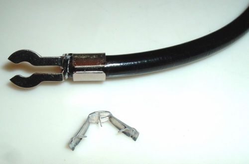 Antique gas engine hit miss spark plug igntion wire black w/ nickel fork for sale
