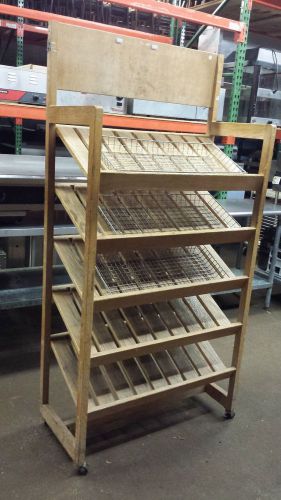 BAKERY BREAD DISPLAY ENDCAP 36&#034; x 72&#034; Slant 5 tier rolling Produce Grocery