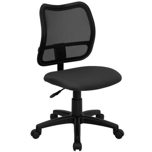 Flash Furniture WL-A277-GY-GG Mid-Back Mesh Task Chair with Gray Fabric Seat