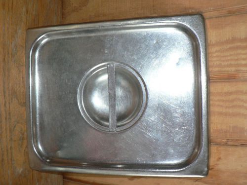 SECOWEAR  HALF SIZE STEAM TABLE FOOD PAN COVER WITH HANDLE STAINLESS STEEL