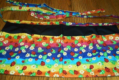 WAITRESS APRON MULTI COLORED LADYBUGS