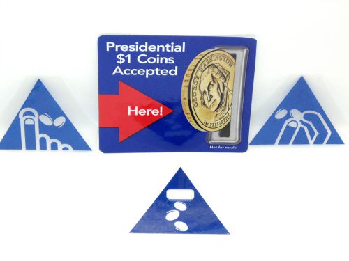 PRESIDENTIAL $1 COINS ACCEPTED VENDING MACHINE DECALS - VENDO, DIXIE NARCO,ROYAL