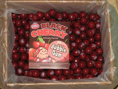 Dubble Bubble BLACK CHERRY 1 pound  bulk bag 1 inch gumballs Fresh