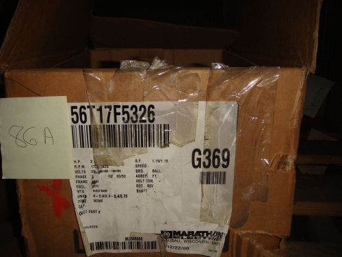 G369  2 HP, 1800 RPM NEW MARATHON MOTOR