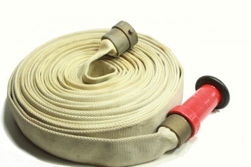 1 1/2&#034; X75&#039; FIRE HOSE W/ BRASS FM COUPLING 500 PSI W/ PR INC NOZZLE