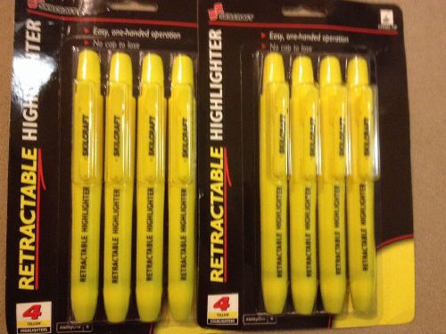 Skilcraft 1514112-003 Retractable Highlighter Chisel Marker - 2, 4 Packs