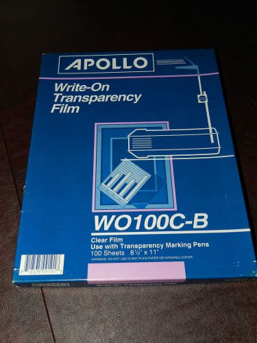 NEW Box APOLLO Write-On Transparency Film 100 Sheets