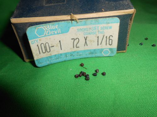 Lot of 10   1-72 x 1/16  Cup Point   Socket Set Screws   USA