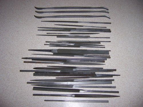 LOT of 35 FINE MACHINIST NEEDLE FILE TOOLS - GROBET SWITZERLAND NICHOLSON