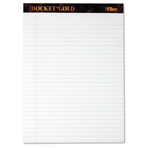 NEW TOPS 63960 Docket Gold Perforated Pads, Legal Rule, Letter, White, 12