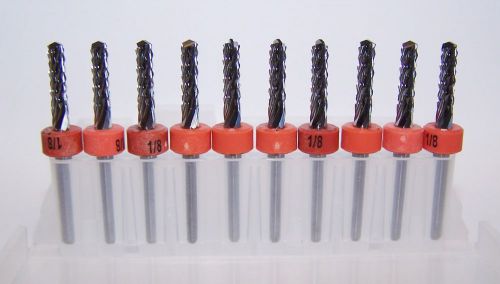 (10) - 1/8&#034; (.1250&#034;)  diamond-cut carbide router burrs, dp kyocera tycom for sale