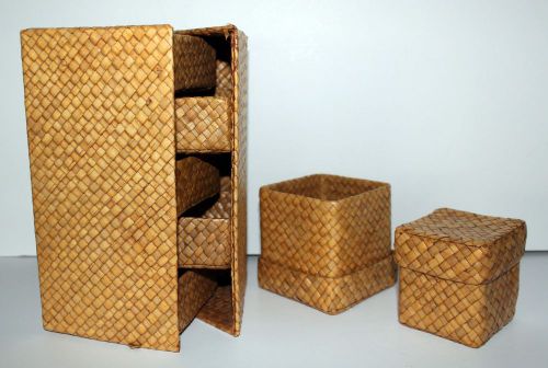 Natural Wicker desktop organizers