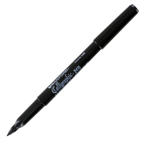 Sanford Calligraphy Marker, Fine Point, Black Ink, Dozen (No Clip)