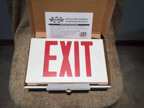 LITHONIA BRITEWAY EXIT SIGN BWE R EL N WHITE THERMOPLASTIC HOUSING ENCLOSURE NIB