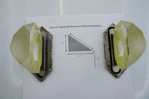 Pair of Mill Optical Prism 45Deg Periscope Diffraction Experiment  2.3x2.3x3.0&#039;&#039;