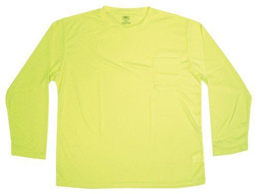 Custom Leathercraft SS083X Hi-Viz Long Sleeve T-Shirt  Lime  3X Large