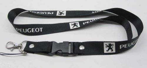 Peugeot Black Lanyard / Neck strap for ID Holder / Pouch / Phone / Key