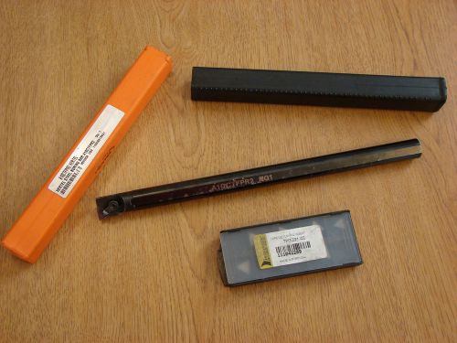 5/8&#034; hertel a10ctfpr2  steel boring bar through coolant 10&#034; oa + inserts tpg 221 for sale