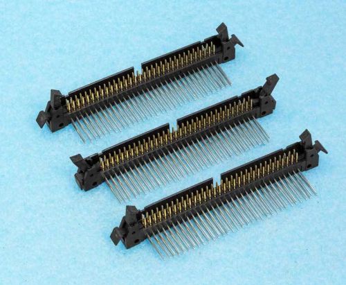 3PC AMP 64 Pin Angled 0.1&#034; Pitch Male Shrouded PCB LOCKING Box Header IDC Socket