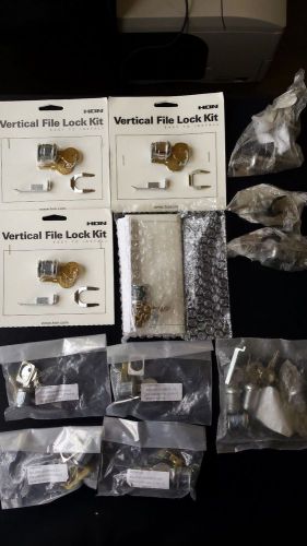 Lot of 4 HON Vertical File Lock Kit, F-24-X and 11 Miscellaneous Lock Kits