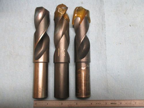 3PCS SHARP 1 1/8 DIA 1&#034; SHANK HSS SCREW MACHINE LENGTH DRILL BITS USA MADE TOOLS