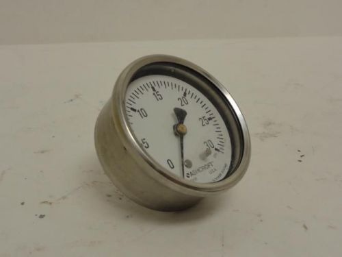 150741 Old-Stock, Ashcroft 1008 Pressure Gauge 0-30 PSI, 1/4 NPT, 2-1/21&#034; Dial