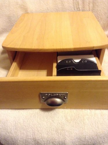 Rolodex Office Blank Cards File Phone Center Oak Wood Organizer System