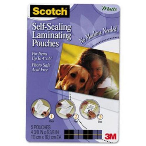 NEW 3M Laminating Pouches  4-Inch by 6-Inch  5/Pkg