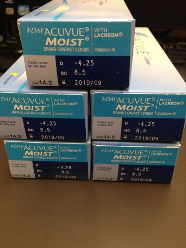 100% Genuine + Brand New 1 Day Acuvue Moist 163 Lenses DIA 14.2  D -4.25  BC 8.5