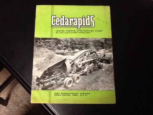 Cedarapids junior tandem straightline plant sales brochure