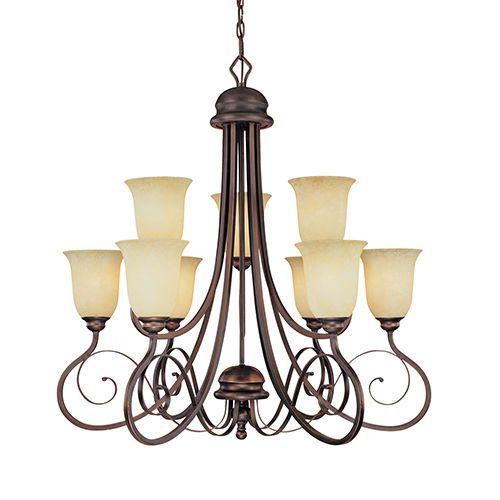 Chandelier DARK BRUSHED BRONZE 32&#034; WIDE 33&#034; HIGH Chateau HI END WHOLESALE 9 LITE