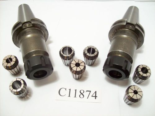 9PC SET COMMAND CAT40 ER25 COLLET CHUCK W/ 7 COLLETS CAT 40 ER 25 LOT C11874