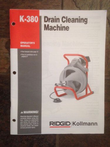 Ridgid Manual K380 Drain Claener