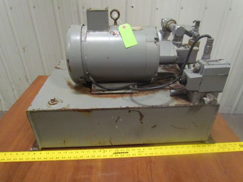 Vickers V101P7P1C20 Pump 10HP Hydraulic Power Unit 4-Way Control Valve 19 Gal