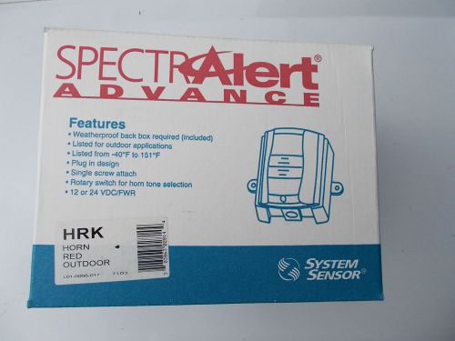 System sensor spectr alert hrk outdoor fire alarm horn &amp; back box 12 24 vdc/fwr for sale