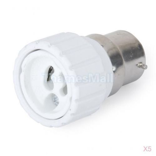 5pcs b22 to gu10 socket base converter led halogen cfl light bulb lamp adapter for sale