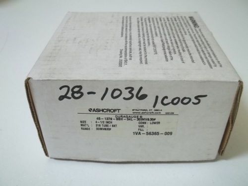 ASHCROFT 45-1379-SSH-04L-30IM&amp;30# DURAGAUGE 30-0-30 *NEW IN A BOX*