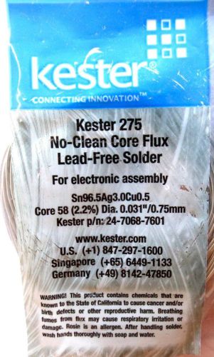 KESTER 48 ROSIN CORE FLUX LEAD-FREE, SN96.5AG3.0CU0.5, 24-7068-1400, .062&#034; DIAME