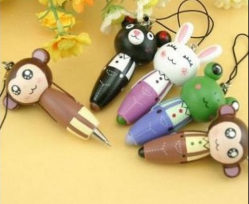 B0042 Cartoon Ball Pen Japan Animals Mobile phone chain Stationery Ballpoint x1